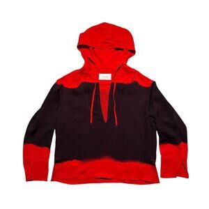 Gradient effect v neck hoodie